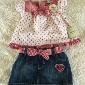 Old Navy Shirt and Denim Skirt